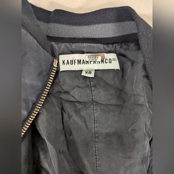 Rtr szXS x-small KAUFMAN FRANCO Black Zipper Jacket oversized long bomber - Picture 8 of 12